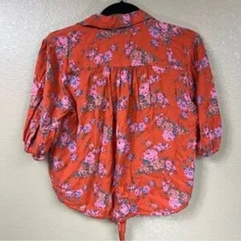 Free People Celia tie front floral oversized top - Picture 7 of 9